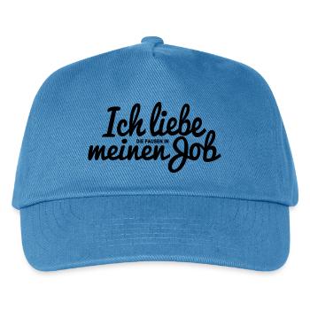 Job Arbeit Pause lustige Sprüche Baustelle Büro - Kinder Basecap - Pfauenblau - Vorne