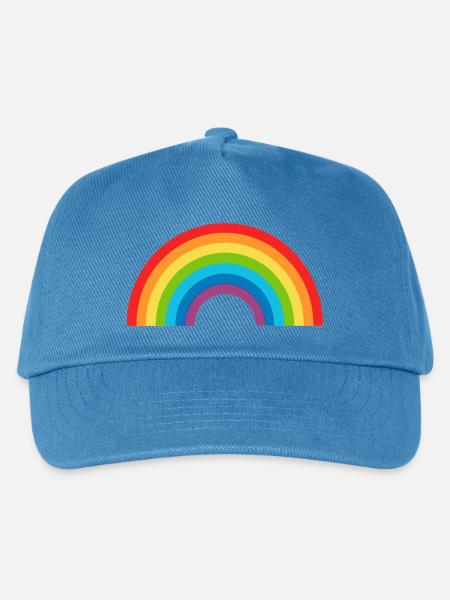 Regenbogen - Kinder Basecap - Pfauenblau