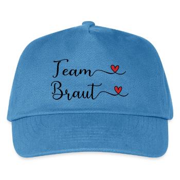 Team Braut mit Herz - Kinder Basecap - Pfauenblau - Vorne