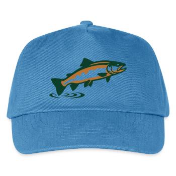 Forelle springend Grafik - Kinder Basecap - Pfauenblau - Vorne