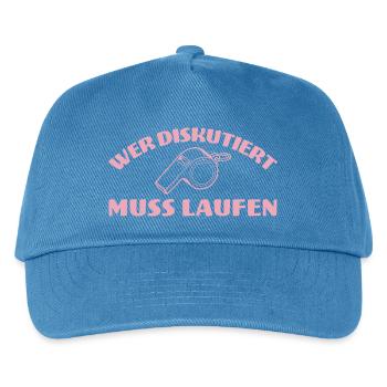 Fußballtrainerin Wer diskutiert muss laufen - Kinder Basecap - Pfauenblau - Vorne