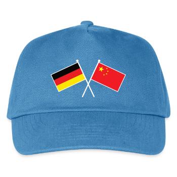 Germany x China Friendship Flags - Kinder Basecap - Pfauenblau - Vorne
