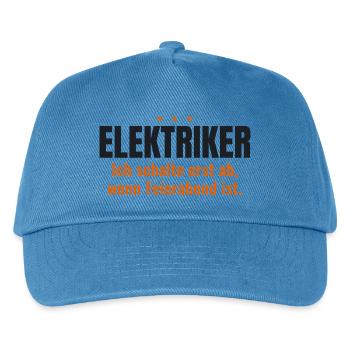 Elektriker Shirt – Ich schalte bei Feierabend ab - Kinder Basecap - Pfauenblau - Vorne