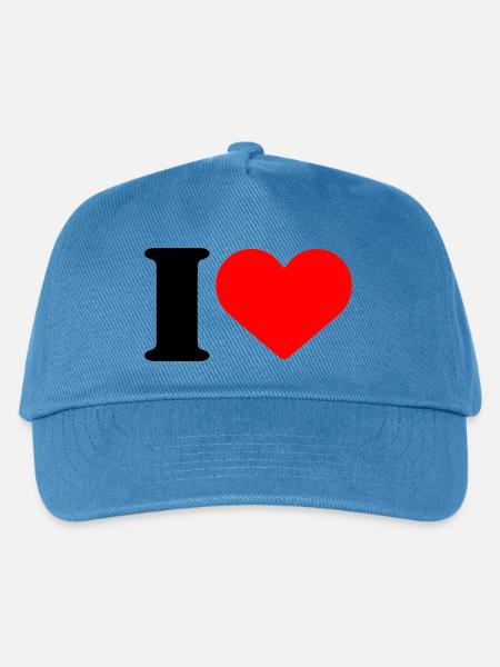 I LOVE - Kinder Basecap - Pfauenblau