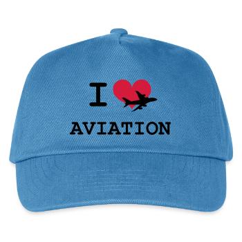 I Love Aviation - Casquette de baseball Enfant - bleu paon - Devant