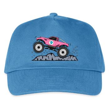 Monster Truck Anniversaire 9 Rose - Casquette de baseball Enfant - bleu paon - Devant