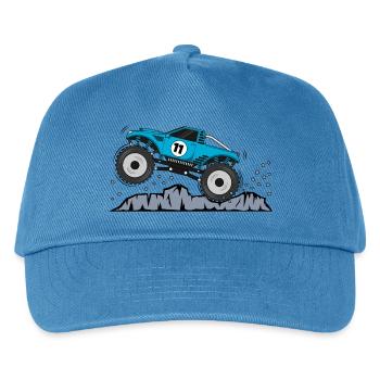 Monstertruck Geburtstag 11 Turkis - Kinder Basecap - Pfauenblau - Vorne