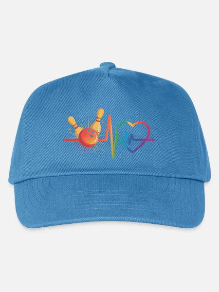 Bowling und Herz - Kinder Basecap - Pfauenblau