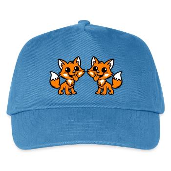 Fuchs Paar - Kinder Basecap - Pfauenblau - Vorne