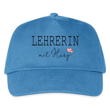 Lehrerin mit Herz - Kinder Basecap - Pfauenblau - Vorne