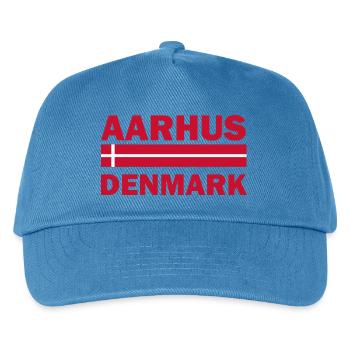 Aarhus Dänemark Stadtflagge - Kinder Basecap - Pfauenblau - Vorne