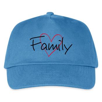 Family Herz Freundschaft Zusammenhalt Geschenk - Kinder Basecap - Pfauenblau - Vorne