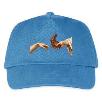 Ostern Die Schöpfung Schokoladenhase Lustige Oster - Kinder Basecap - Pfauenblau - Vorne