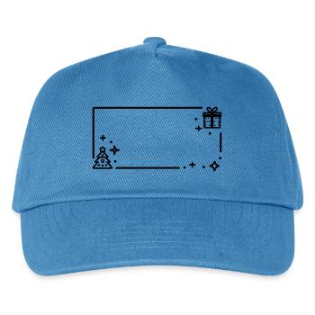 Weihnachtlicher Rahmen - Kinder Basecap - Pfauenblau - Vorne