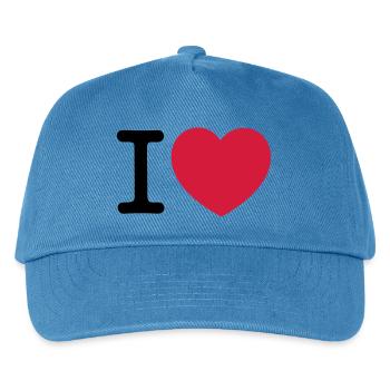 I Love... - Kids’ Baseball Cap - peacock-blue - Front