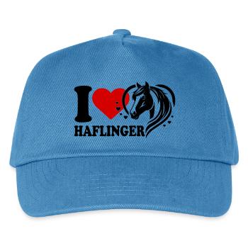 I love Pferd Haflinger - Kinder Basecap - Pfauenblau - Vorne