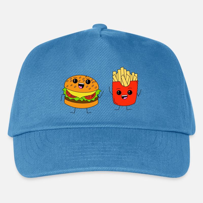 Burger & Fries - Kinder Basecap - Pfauenblau