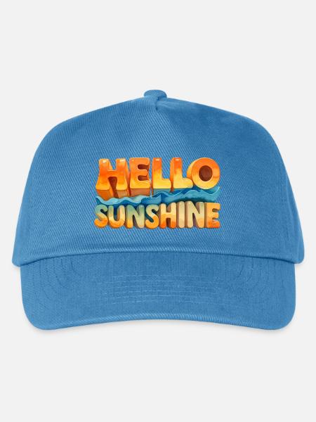 HELLO SUNSHINE – Aquarell Retro 70s Design - Kinder Basecap - Pfauenblau