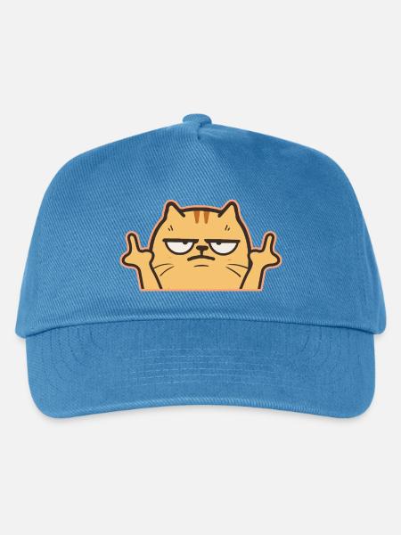 Mittelfinger Katze - Kinder Basecap - Pfauenblau