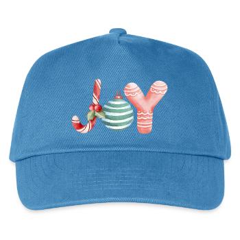 Joy Weihnacht Schrift Ornament - Kinder Basecap - Pfauenblau - Vorne