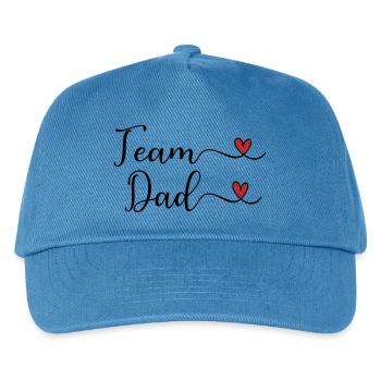 Team Dad Heart Typography Design - Kids’ Baseball Cap - peacock-blue - Front