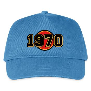 1970 Year of Birth Retro Logo - Kids’ Baseball Cap - peacock-blue - Front