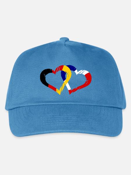 Französisch Deutsche Liebe - Kinder Basecap - Pfauenblau