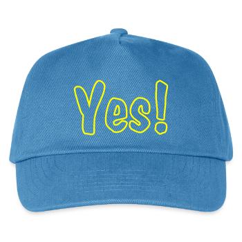 Yes Yellow - Kinder Basecap - Pfauenblau - Vorne