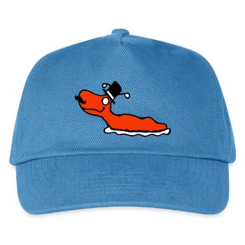 Mr Schnecke Sir Zylinder Monokel reich wohlhabend - Kinder Basecap - Pfauenblau - Vorne