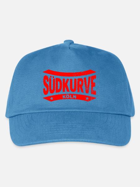 Köln Stadion Südkurve Hoodie in rot, Stolz & Herz - Kinder Basecap - Pfauenblau