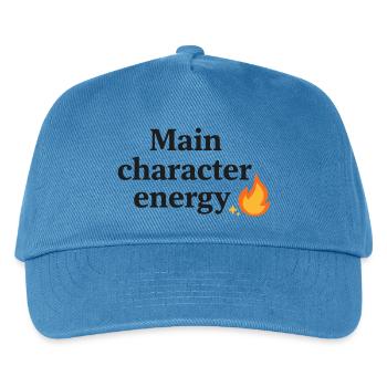 Main Character Energy mit Flamme - Kinder Basecap - Pfauenblau - Vorne