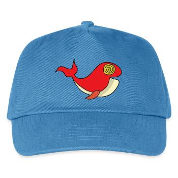 Wal mit hypnotisierendem Blick - Kinder Basecap - Pfauenblau - Vorne