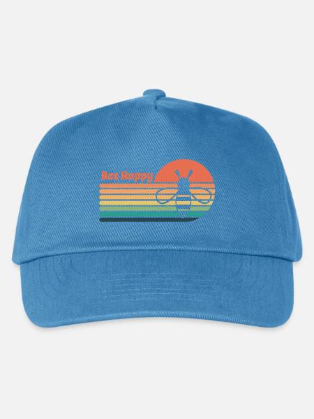 Vintage Sonnenuntergang mit Biene und Spruch - Kinder Basecap - Pfauenblau
