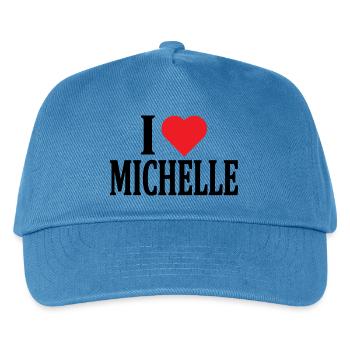 t-shirt name I love Michelle t-shirt gift idea - Kids’ Baseball Cap - peacock-blue - Front