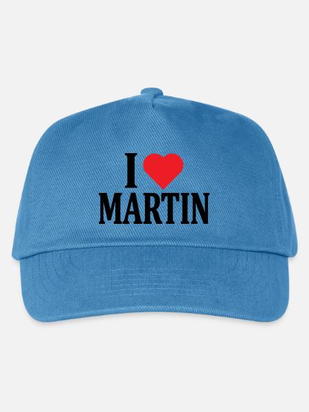 T-Shirt I love Martin T-Shirt Geschenkidee - Kinder Basecap - Pfauenblau