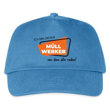 Ich bin dieser Müllwerker von dem alle reden - Kinder Basecap - Pfauenblau - Vorne