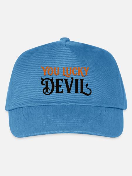 Du Glücklicher Teufel – Lustiges Teufels-Halloween-T-Shirt - Kinder Basecap - Pfauenblau