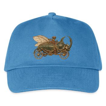 Steampunk Fluginsektenauto - Kinder Basecap - Pfauenblau - Vorne