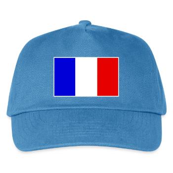 France Flag Classic Frame - Kinder Basecap - Pfauenblau - Vorne