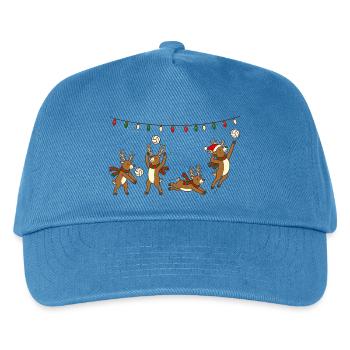 Volleyball Weihnachten Rentiere Wichtelgeschenk - Kinder Basecap - Pfauenblau - Vorne