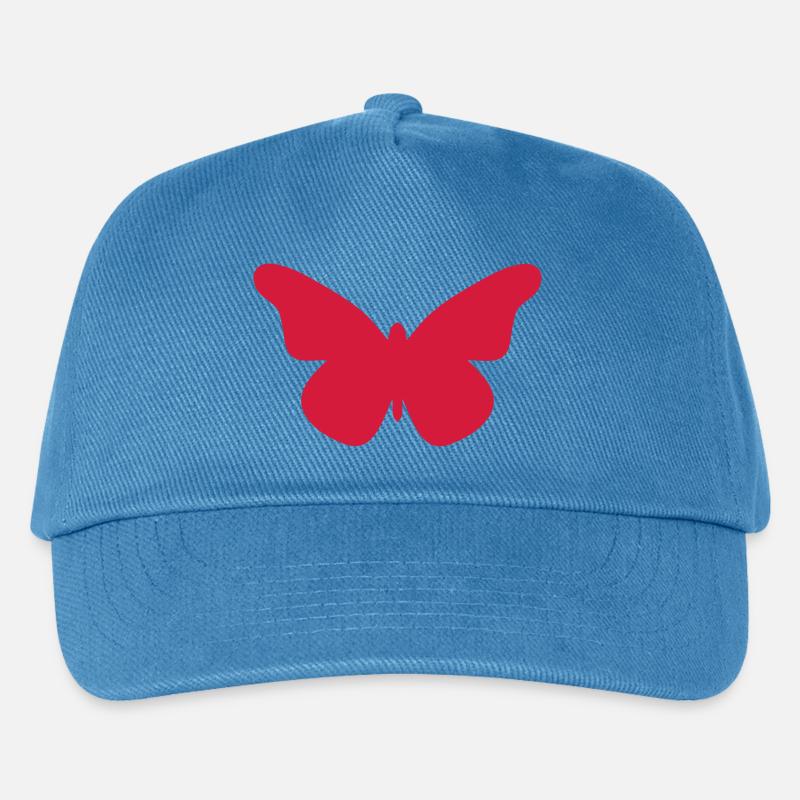 Schmetterling - Kinder Basecap - Pfauenblau
