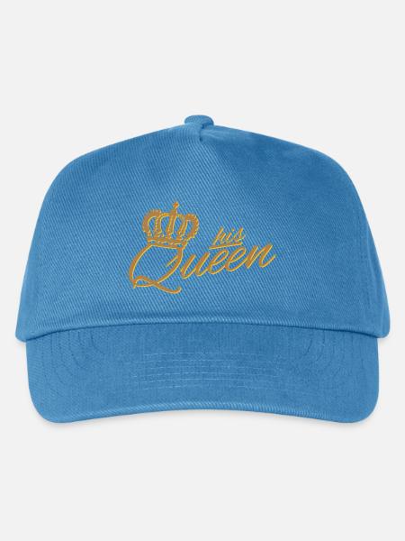 HIS QUEEN ♚ Schriftzug & Schatten (alle Farben) - Kinder Basecap - Pfauenblau