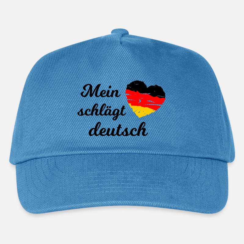 Mein Herz schlägt Deutsch - Kinder Basecap - Pfauenblau
