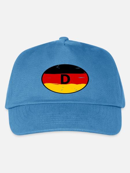 Deutschland Aufkleber - Kinder Basecap - Pfauenblau