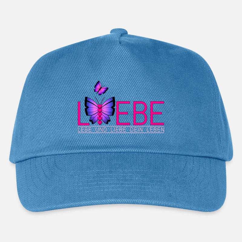 Lebe Liebe Dein Leben Schmetterling - Kinder Basecap - Pfauenblau