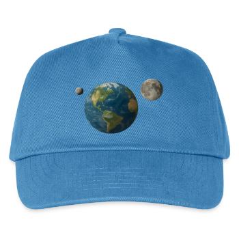 Erde mit zweitem Mond 2025 PN7 - Kinder Basecap - Pfauenblau - Vorne