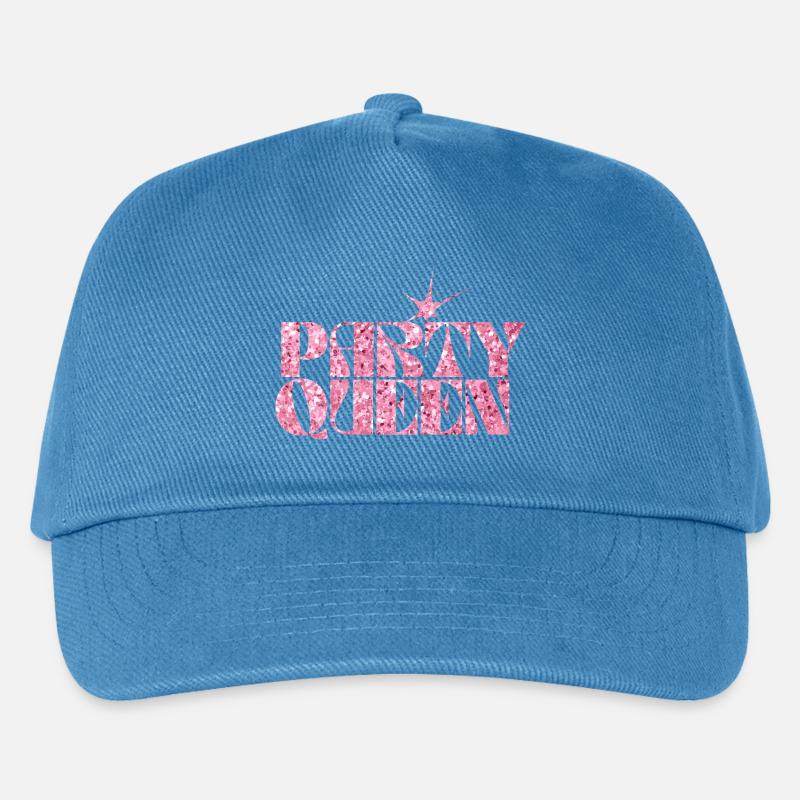 Party Queen Glitzer Text - Kinder Basecap - Pfauenblau