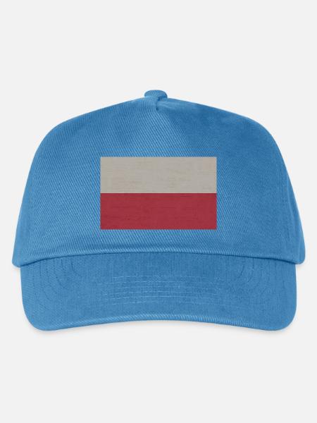 Polnische Flagge - Kinder Basecap - Pfauenblau