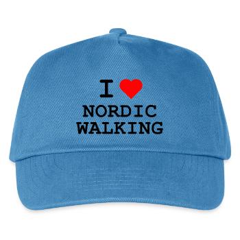 Ich liebe Nordic Walking - I love Nordic Walking - Kids’ Baseball Cap - peacock-blue - Front
