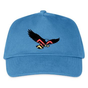 Adler Deutschland Fan Flagge - Kinder Basecap - Pfauenblau - Vorne